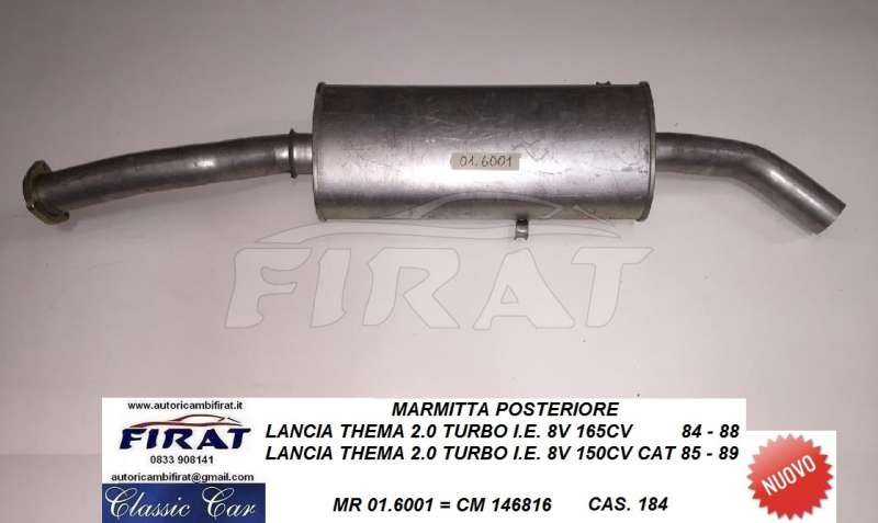 MARMITTA LANCIA THEMA 2000 IE TURBO 84 - 89 POST. (01.6001)